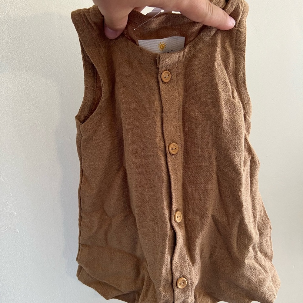 Brown Sleeveless Kids Top